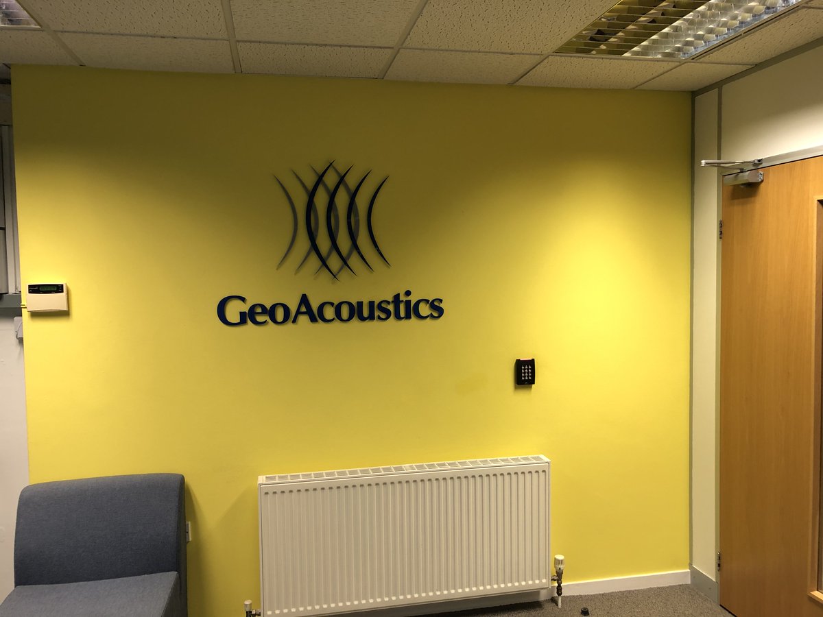 With all of my colleagues out of the building for the weekend it was a perfect time to install our new signage in our reception area. #GeoAcoustics