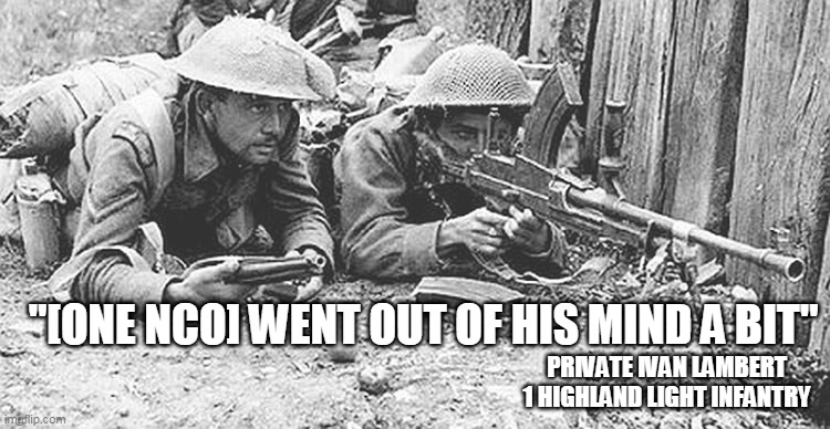 The mental toll from enduring incessant mortar bombs' hail, and sitting through bombardment after bombardment was punishing.Some manifested in more extreme ways than others, such as an NCO who wildly opened up with a Bren gun. /9