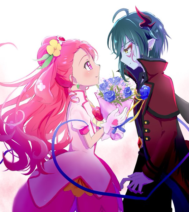 青いバラの花束をのtwitterイラスト検索結果