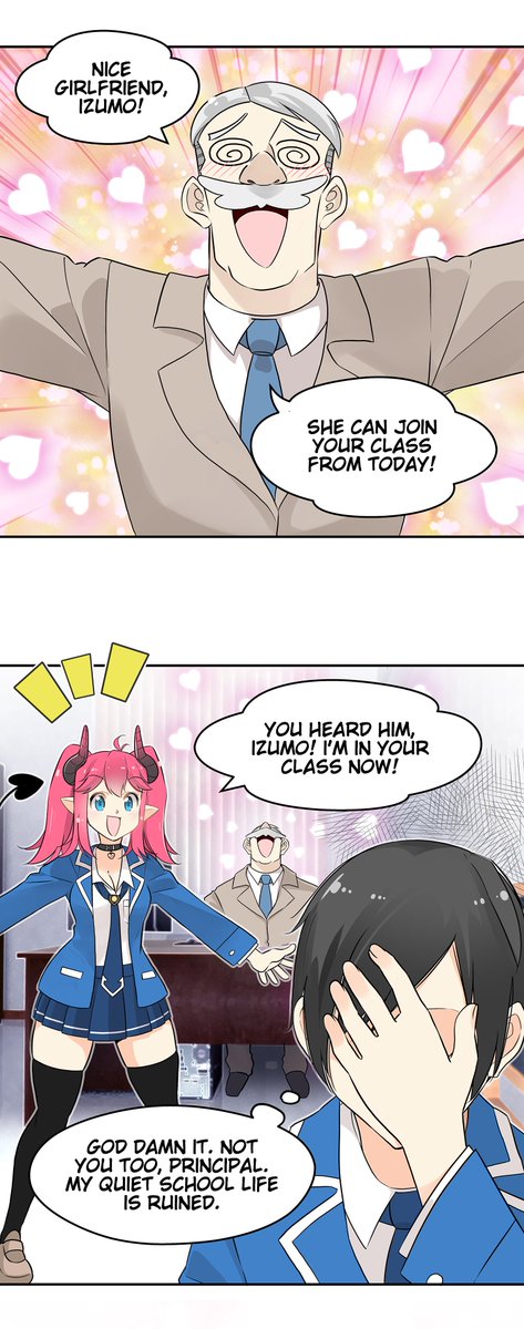 SuccGirlfriend's tweet photo. Succubus VS. Principal! https://t.co/fhUl62uAC3
