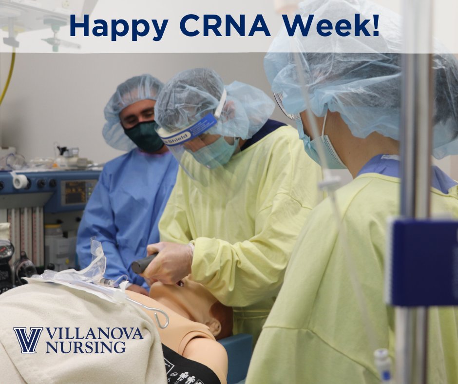 VUNursing's tweet photo. Happy CRNA Week to all of our #VillanovaNurseAnesthesia faculty, students and alumni! https://t.co/ooiCZfwwNs