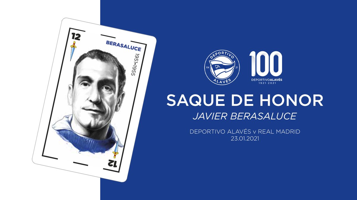 90-year-old Javier Berasaluce will tonight take the honorary kick off before Deportivo Alavés - Real Madrid.He started his professional career with Alavés at 20 and helped them reach Primera Division in 1954, before he signed with Real Madrid.