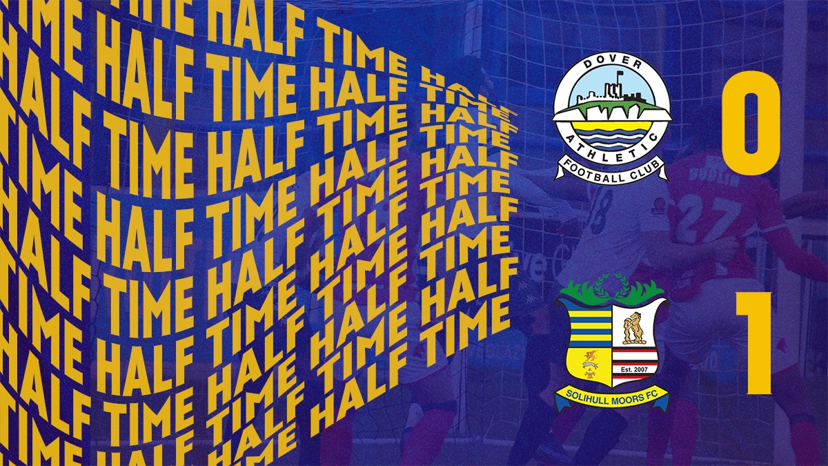 SolihullMoors's tweet photo. Half time at Crabble and it's Moors who have the lead thanks to Nathan Cameron's close-range header.

💛💙 #SMFC #YourSolihullYourClub https://t.co/wzjdhvX0tE
