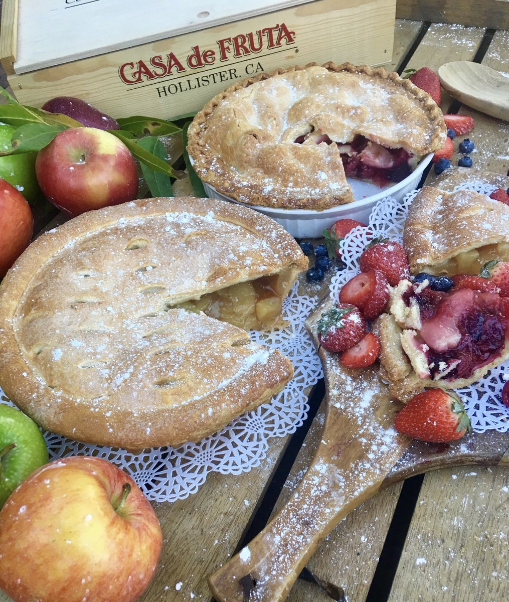 visitgilroy's tweet photo. Happy National Pie Day! @casadefruta is one of California's best places for pie. Order ahead and pick up your pies to enjoy safely (and deliciously) at home! #stayloyal #staylocal #supportGilroy https://t.co/r59OItXsWl https://t.co/ZYV4WejqWy