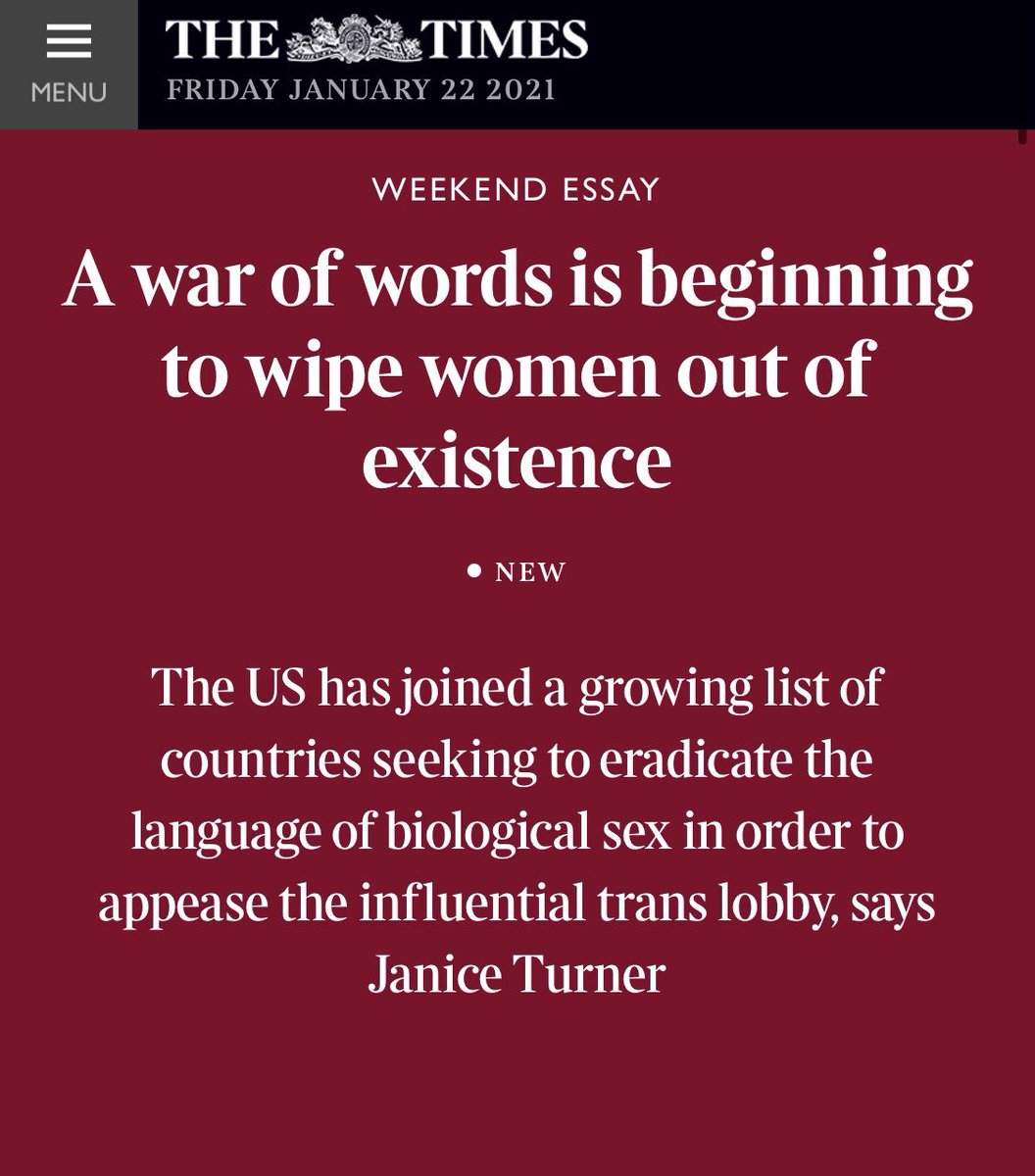 "war...is beginning""wipe women out of existence""Eradicate""Appease the influential trans lobby" The use of these words is careful and intentional. It's meant to incite fear and hate, and make an authoritative monolith of a group of people who make up <1% of the population.