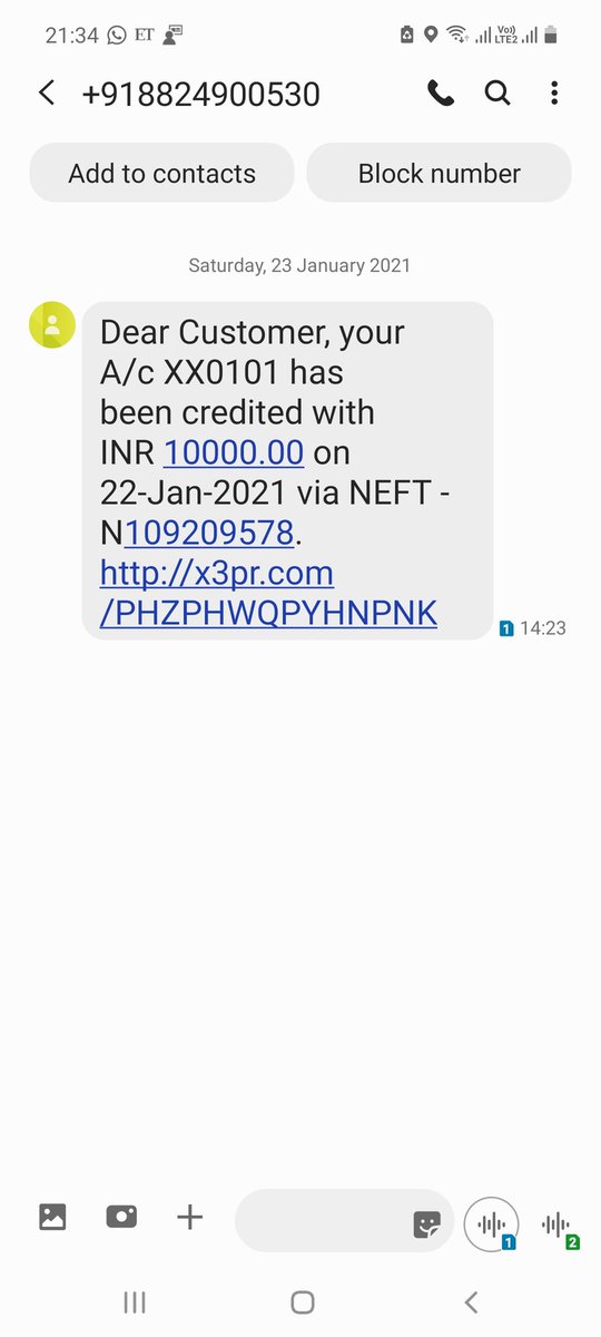 Harish__Bhalla's tweet photo. Beware! There is nothing called free lunch! Fraudulent messages! https://t.co/AbA8D3U78v