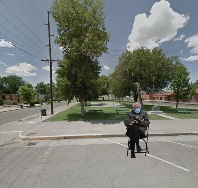 secoregepr's tweet photo. I was shocked to see the Bern man waiting so early for his vaccination yesterday in Rocky! Rest assured, he had to wait until ALL Crowley/Otero residents, 70+, were taken care of first. #berniesits #bernie https://t.co/FHBPQTqEty