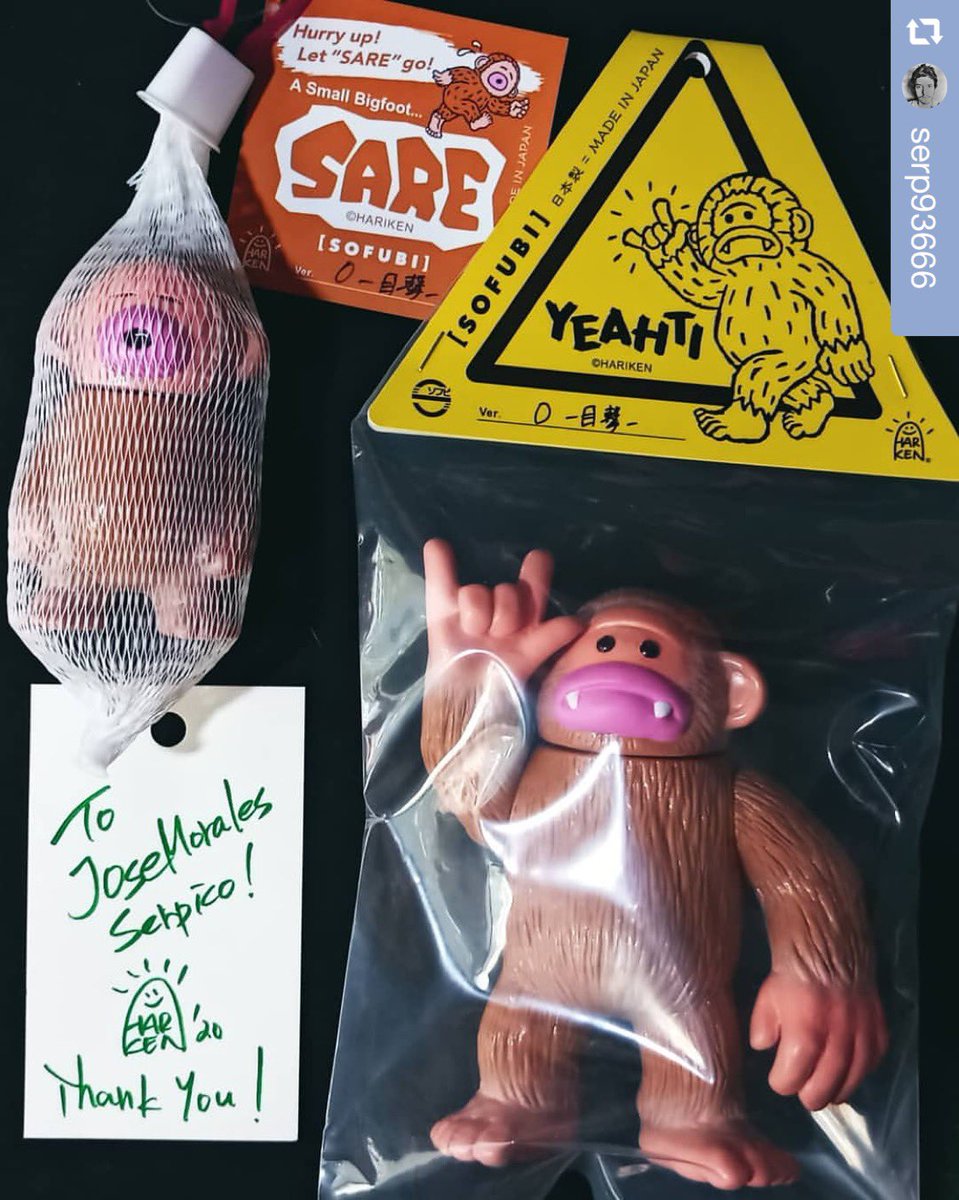 hariken_brand's tweet photo. Thank you🤟🐵✨
⠀
#ヤーティ
#ソフビ
#☺︎
⠀
#repost @serp93666
#boxday thanks man! I love them 🤘🏻🐵💕
#Hariken #Yeahti #Sare #bigfoot #cute #kawaii #cuteasfuck #sofubi #sofubitoys #sofubijapan #softvinyltoys #designerstoys #arttoys #softvinyl #japansofubi #madeinjapan https://t.co/6Ub2FIMpH8