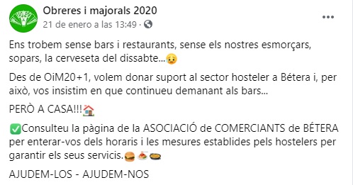 BeteraCom's tweet photo. GENT DE BÉTERA▪ Tot a una amb el #comerçlocal i, en especial, amb les nostres cafeteries, bars i restaurants.

https://t.co/GG18Ev6kcW

@BeteraEnfurecid https://t.co/dCn7idJTTB