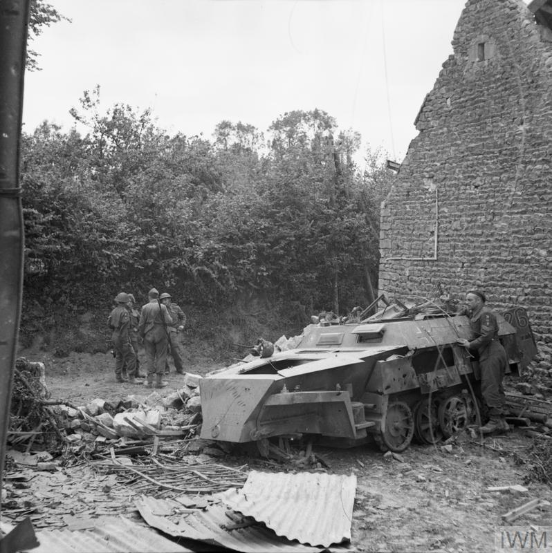 Many British soldiers were well trained but inexperienced, some cursed that at first "every bush looked like it had a German helmet".Some did, as the bodies of SS-Panzergrenadiere from 12th Hitlerjugend SS-Panzer still remained, occasionally swaying in the breeze. /12