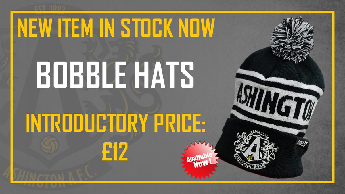 Our bobble hats are selling really well in the first 24 hours, don't delay and miss out on getting yours.

🛒 | ashington-afc.square.site/product/ashing…