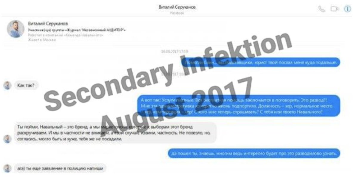 Secondary Infektion kept on coming back, posting screenshots to communications that exposed Navalny as [insert pejorative here]. Weirdly, the only places those screenshots showed up was posts planted by the operation. August 2017...