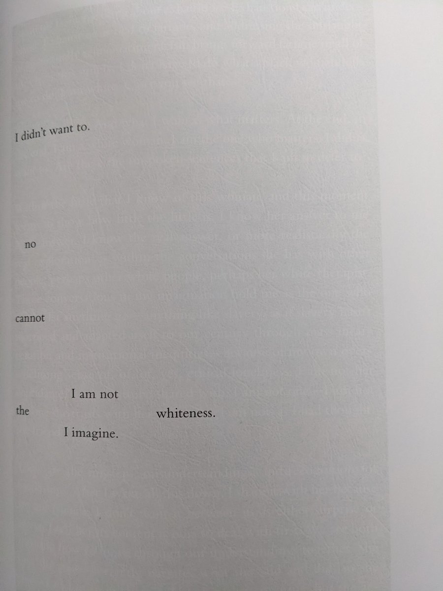 It's a long road tho.From Claudia Rankine's JUST US chapter "Ethical Loneliness," on her white friend refusing to own her whiteness at the end of FAIRVIEW