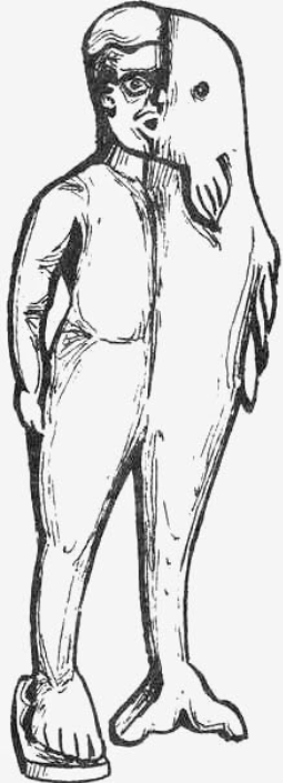 Firstly most mermaids are fish/people split down the middle... but why must they always be split horizontally along the waist? What if the split was from head to toe?The Moon god Avatea is a Cook Island Maori (Mangaian) merman who is often split left to right. /2