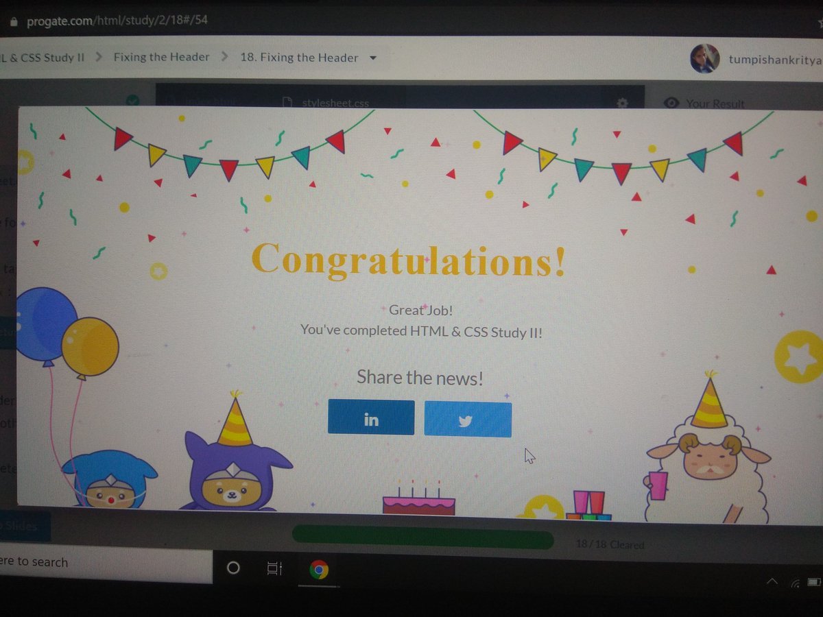 TShankritya's tweet image. #Code2Success 
Day 2 of Learning at #ProgateWebDevWeek