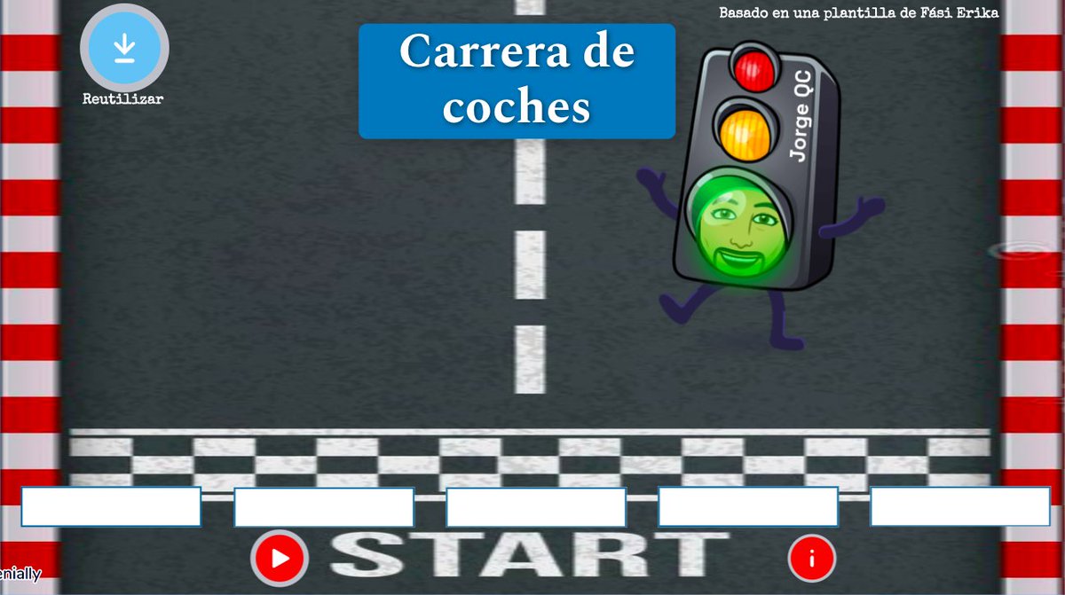 Frikintin's tweet photo. Basado en una plantilla de Fási Erika,
os dejo esta carrera de coches para hacer juegos en equipos en el aula, usando @genially_es  y los trucos de @profevillamates @ScapEdu y @sandboxeduca 
https://t.co/ZHlstH7IMO https://t.co/1XwOPBGxkP
