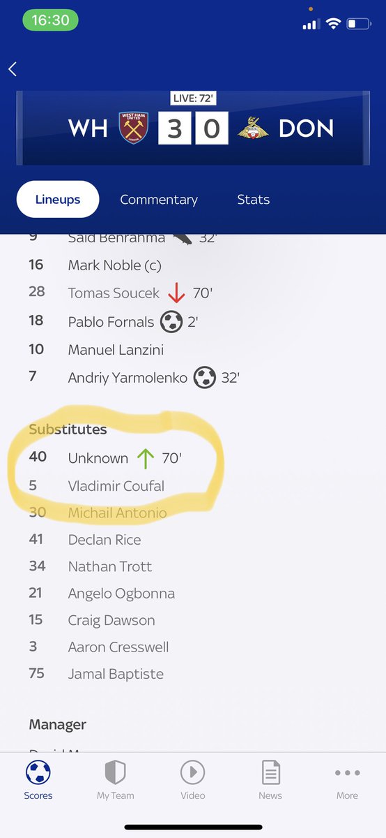 West Ham score their fourth, scorer “unknown” @SkySportsNews @SkyFootball #WHUDON #WHUFC