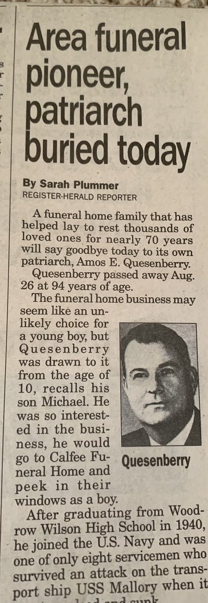 My grandfather has been gone almost 6 years now. I hope that future generations of funeral directors know that men like him helped make the funeral business what it is today <a href="/NFDA/">Nat'l Funeral Directors Assoc.</a> #funeralservice <a href="/WVFDA/">WV Funeral Directors and Crematory Operators Assoc</a>