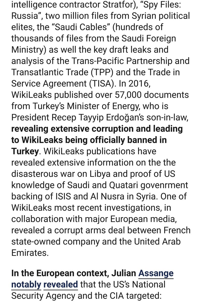 Example:  @Couragefound's successful nomination of Assange, who won EU Parliamentary GUE/NGL award for “Journalists, Whistleblowers and Defenders of the Right to Information” set up in memory of Daphne Galizia. https://defend.wikileaks.org/2019/03/08/courage-nominates-julian-assange-for-the-2019-galizia-prize/Nobel Peace nomination deadline: 31 January.