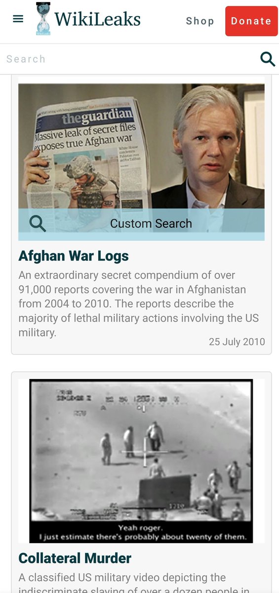Wikileaks publications on War and the military: https://wikileaks.org/+-War-Military-+.htmlSearch for further  @Wikileaks publications on war/peace/chemical weapons, etc: https://www.wikileaks.org/wiki/Main_Page Nobel Peace Prize Nomination deadline: 31 JanuaryNomination details: Https://nobelpeaceprize.org/nomination 
