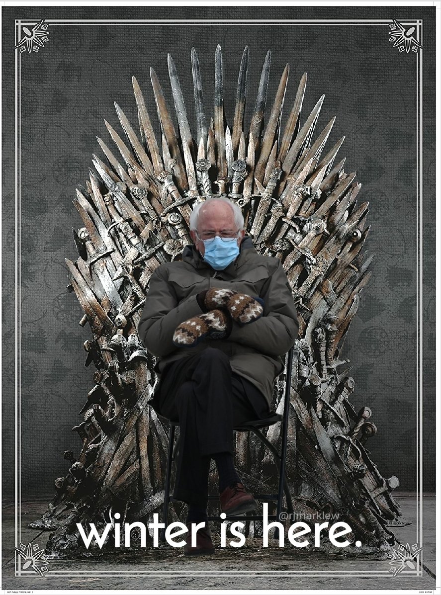 #berniememes #BernieSanders #berniesmittens #winteriscoming #winterishere