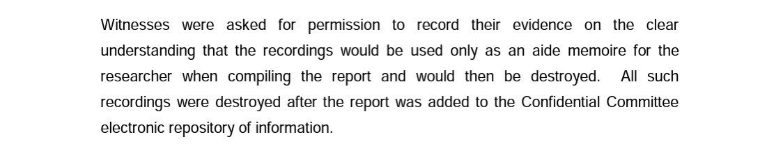 Here is the extract from the Commission’s final report, on Page 11 of the section giving an account from the Confidential Committee: