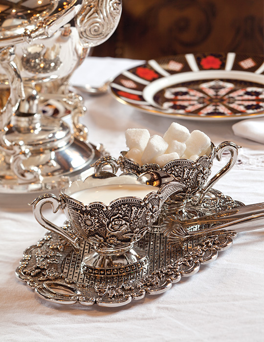 Enjoying afternoon tea allows us a chance to pull out beautiful accoutrements, like a sterling silver sugar bowl and creamer set. What are your favorite accessories to use for teatime?