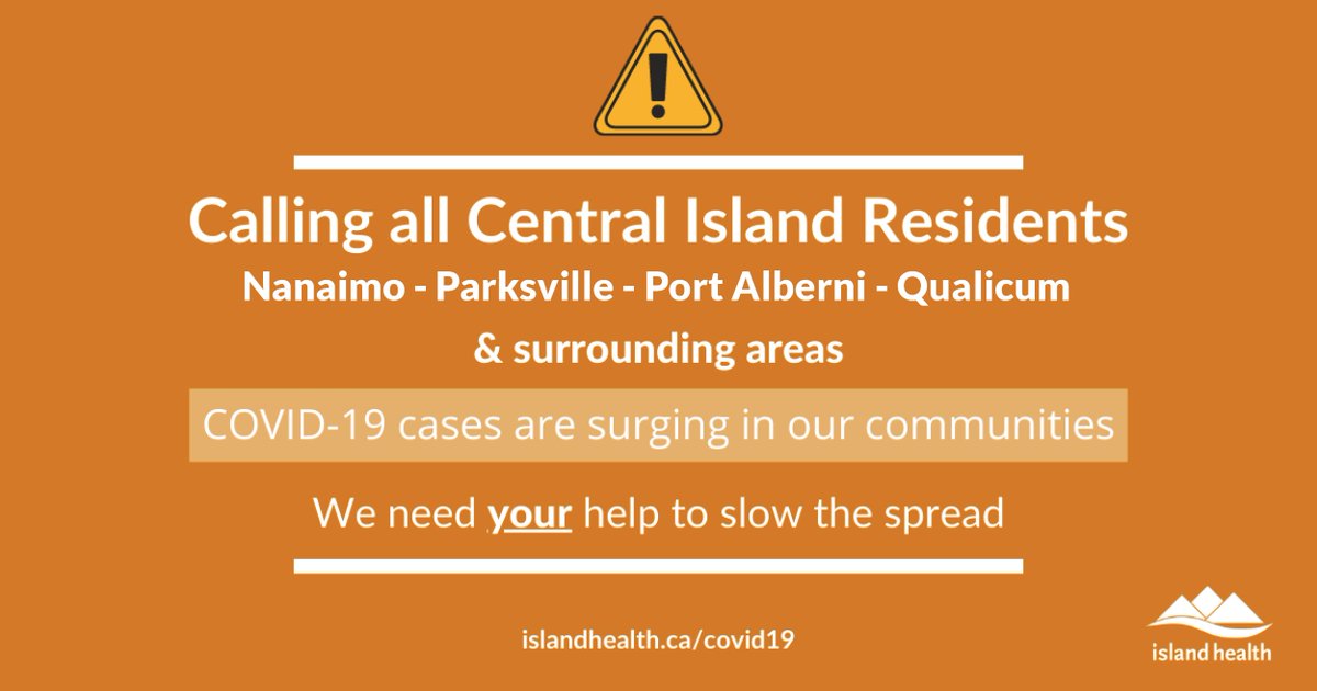 VanIslandHealth's tweet photo. While #COVID-19 is everywhere, the rate of positive cases in the Central Island region is on the rise. Residents across our entire region can help protect their families, friends and neighbours by stepping up safety measures. Thank you for doing your part! https://t.co/FULcuXxn3e https://t.co/XILep4Zs3Y