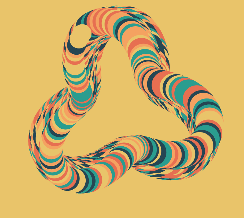 DonKarlssonSan's tweet photo. Version two of Genuary 23 #264653 #2a9d8f #e9c46a #f4a261 #e76f51 on @CodePen: https://t.co/EuFhLODmSw
Click to generate a new pattern!
#genuary #genuary2021 #generative #generativeart #creativecoding #circles https://t.co/brM8ZtCK7j