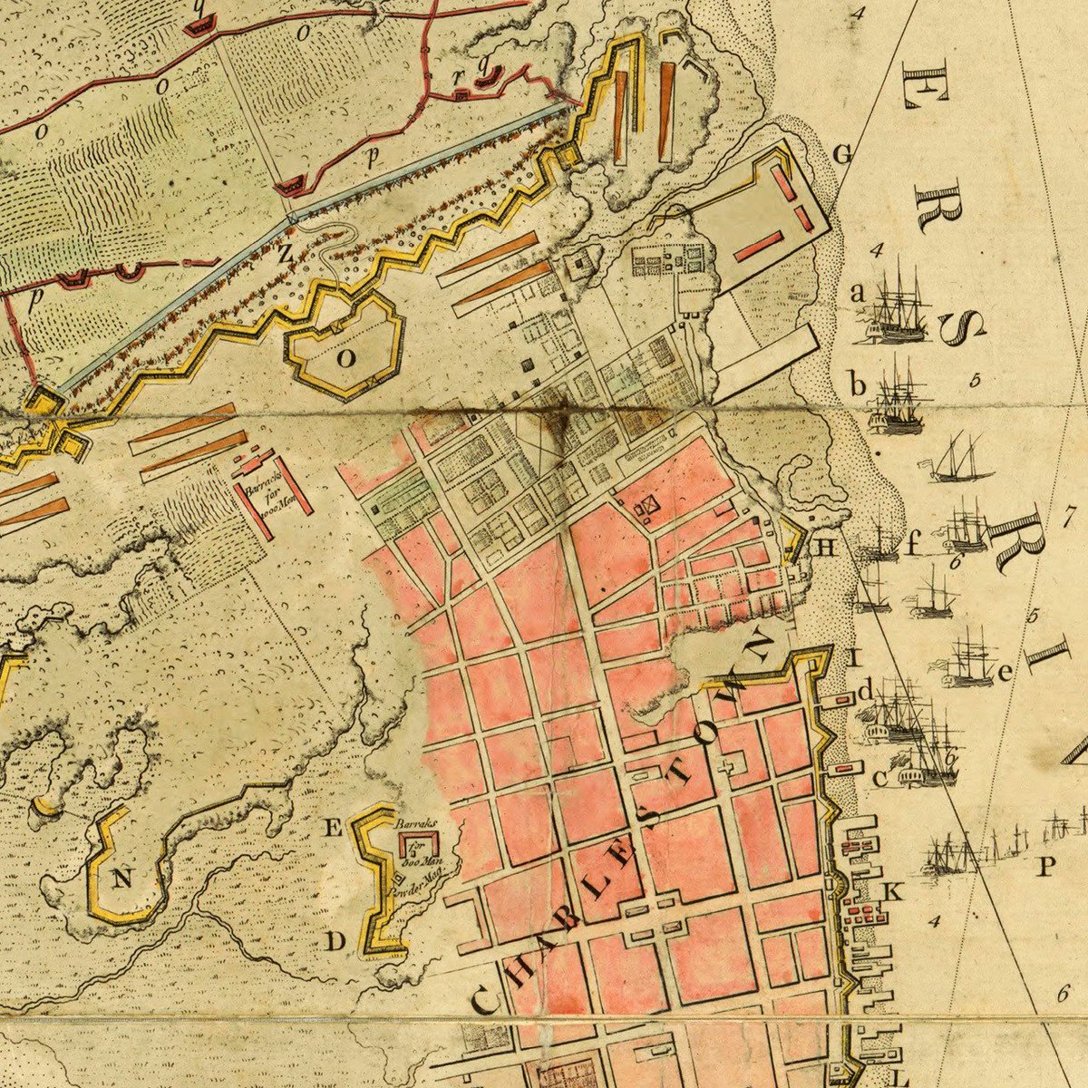 Battlemapsus's tweet image. Map of Charleston &amp;amp; Harbor, South Carolina, 1780 | Battlemaps.us battlemaps.us/products/south… #carolina #Charleston #history #map
