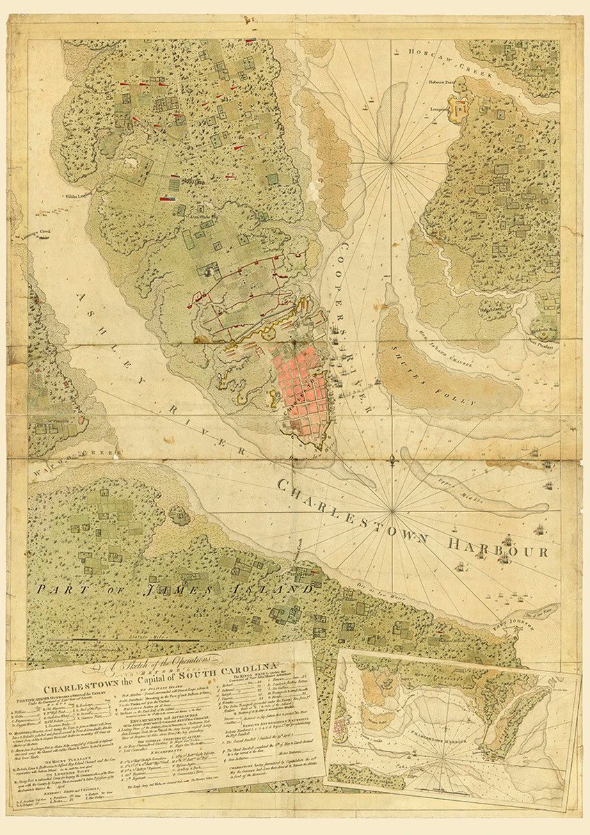 Battlemapsus's tweet image. Map of Charleston &amp;amp; Harbor, South Carolina, 1780 | Battlemaps.us battlemaps.us/products/south… #carolina #Charleston #history #map