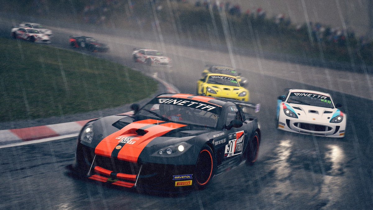 the_pitbox's tweet photo. Yesterday was the preview event to our Ginetta Cup series, held on a (very) wet Zandvoort. After 30 minutes of swimming, Jeroen Jongen made it across the line first.

A little enhanced screenshot to commemorate!
#digitalphotography #Simracing #beACC https://t.co/6funuMOYJf