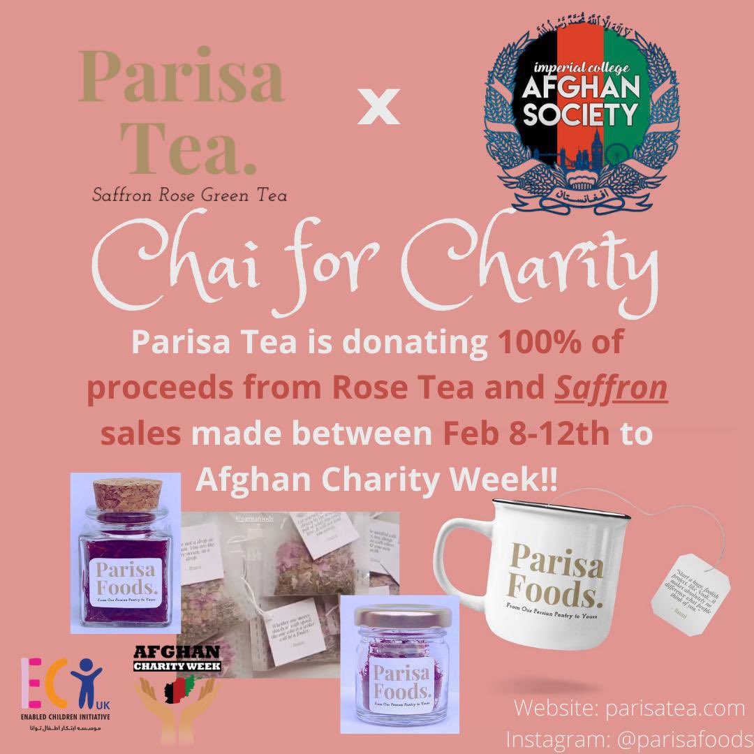 imperialafgsoc's tweet photo. A big THANKS to Parisa Tea for sponsoring us during charity week! ♥️ https://t.co/SdCWHIBlpj