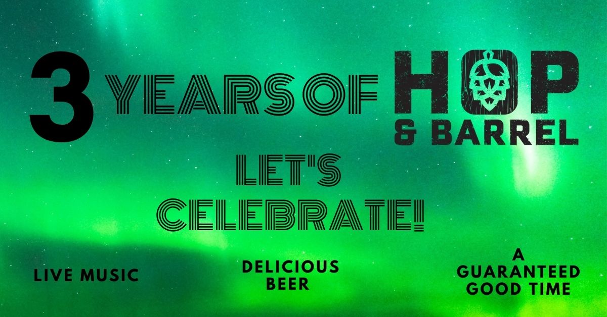 HopandBarrelBC's tweet photo. Cheers to 3 years! Today is our official 3 year anniversary. Thanks for your support, today and every day. Join us starting at noon for a pint of your favorite brew and a guaranteed good time including a performance from Firewater Rebels at 7pm. #findyourhoppyplace #hopandbarrel https://t.co/UjFBU6BGtj