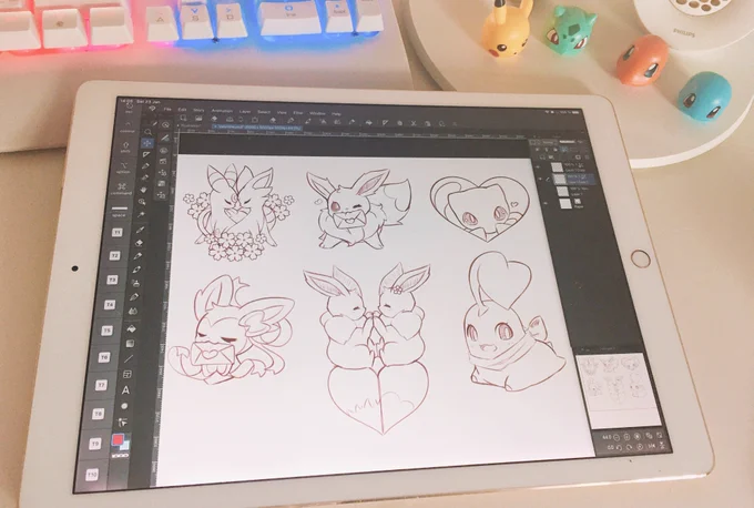 Sketching some lovey dovey pokemon ?? 