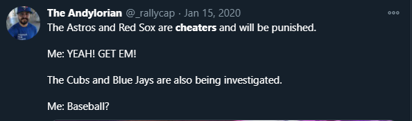  #WeAreBlueJays fans who are suddenly OK with having a cheater on their team after trashing them in the past, a thread: