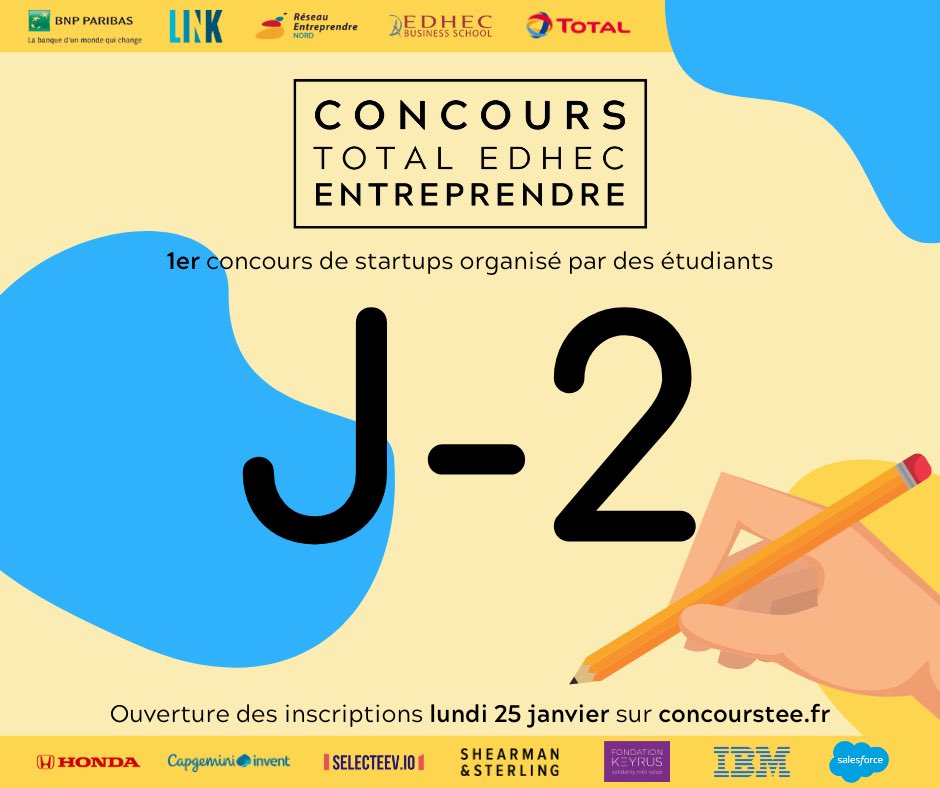 Vous l’attendiez avec impatience ? Le concours TEE arrive… J-2 avant l’ouverture des inscriptions ! 
En attendant, découvre quelques uns des nos prix ici : concourstee.fr/concours/
Ne rêvez plus, innovez !
