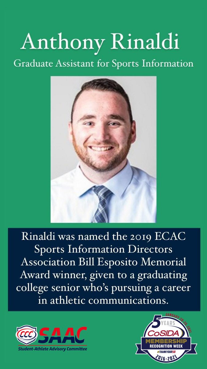 CNE_Sports's tweet photo. Rounding out the athletic communications staff for @ECGulls, Sports Information GA Anthony Rinaldi.
#ThankYourSID https://t.co/e3aifc4Dtn
