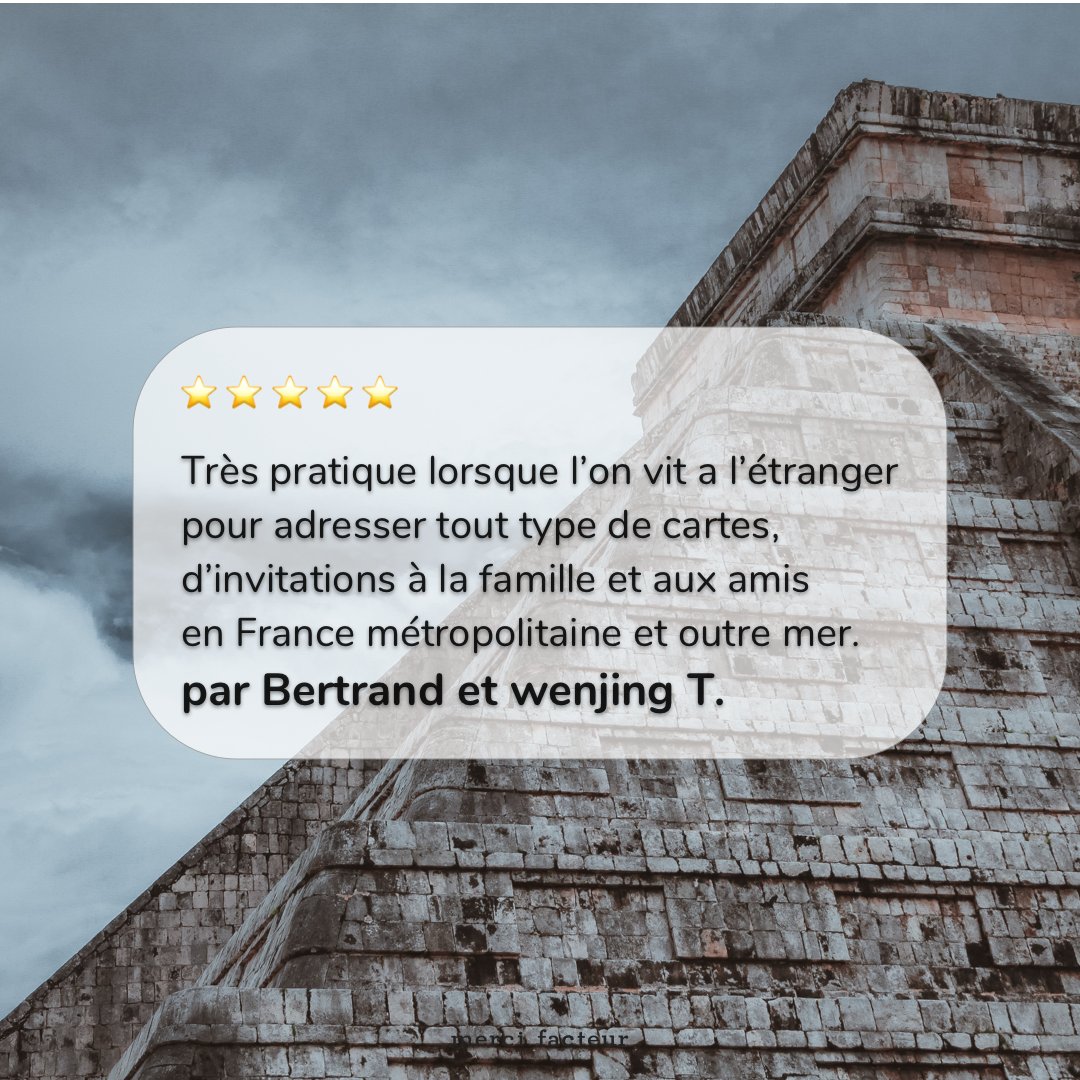 Merci pour cet avis sur Merci Facteur ! Effectivement les Français qui ne vivent pas en France trouvent beaucoup d'avantages à utiliser nos services !! 

#Expat #Expatriation #Expatrier #Consulat #courrier #lettre #communication #famille #familleExpat #AvisClient #Merci