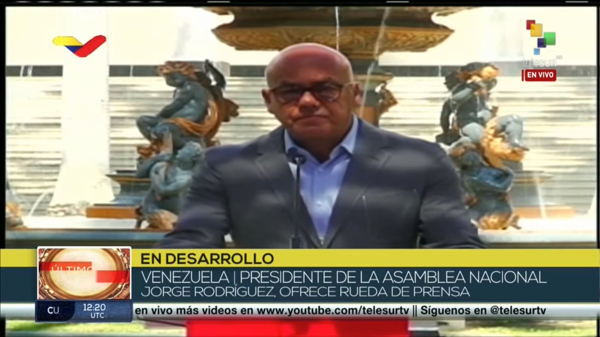 teleSURtv's tweet photo. #ENVIVO | Presidente de la Asamblea Nacional de Venezuela, Jorge Rodríguez, revela que Paraguay le debe a Venezuela 360 millones dólares de facturas petroleras https://t.co/7aScxO7kv7