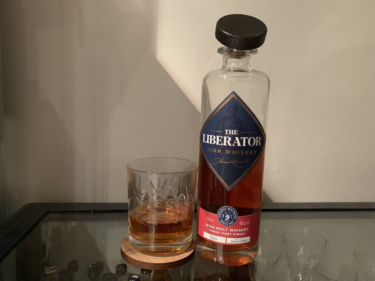 runningNwhiskey's tweet photo. @daveswhiskey @Graham__Coull @brjrklhr @BushmillsIRL @whiskeytalk2U @thatsdramgood @DavidMarra @Causewaywhiskey @whiskeyfodder @Whiskey_Chaser1 @thewhiskeyguy1 @whiskeychatspod @CoughlanMichael @aidanmc_g @PowersWhiskeyNI A drop of @wayward_irish The Liberator Batch 2 for my next #SaturdayNightSip. This is definitely one of the stand out whiskeys of 2020 for me anyway. https://t.co/rK8BCq8Arv