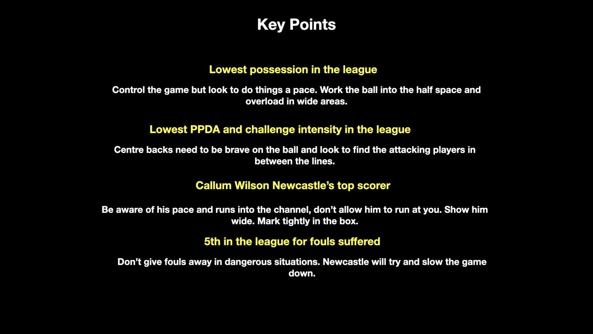 Key messages to the players if this was to be shown to them.