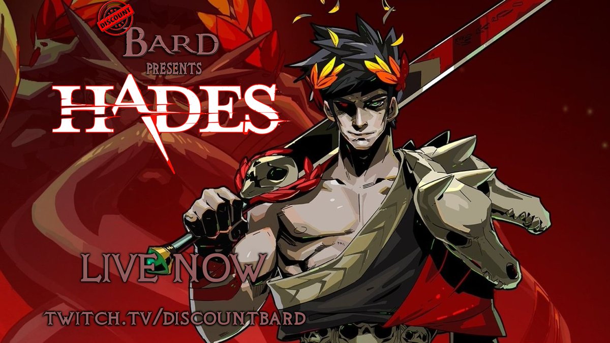 DiscountBard's tweet photo. We're Live now with Hades! Join this Bard on his next adventure and let's make a good story on https://t.co/cKhW3oaFDj

@TwitchTVGaming #twitchaffiliate #twitchstreamer #teamtwitchhosttv #SupportSmallStreamers #SmallStreamersConnect #hades #escapefromhell https://t.co/KbTkjKwZST