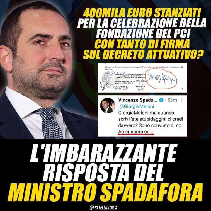 DSantanche's tweet image. “Ao ennamo su” la risposta di un Ministro della Repubblica a un leader donna di opposizione che gli ha mosso una critica riguardo i soldi di tutti gli italiani. Per non farsi mancare niente anche sessisti #5stelle #Spadafora
