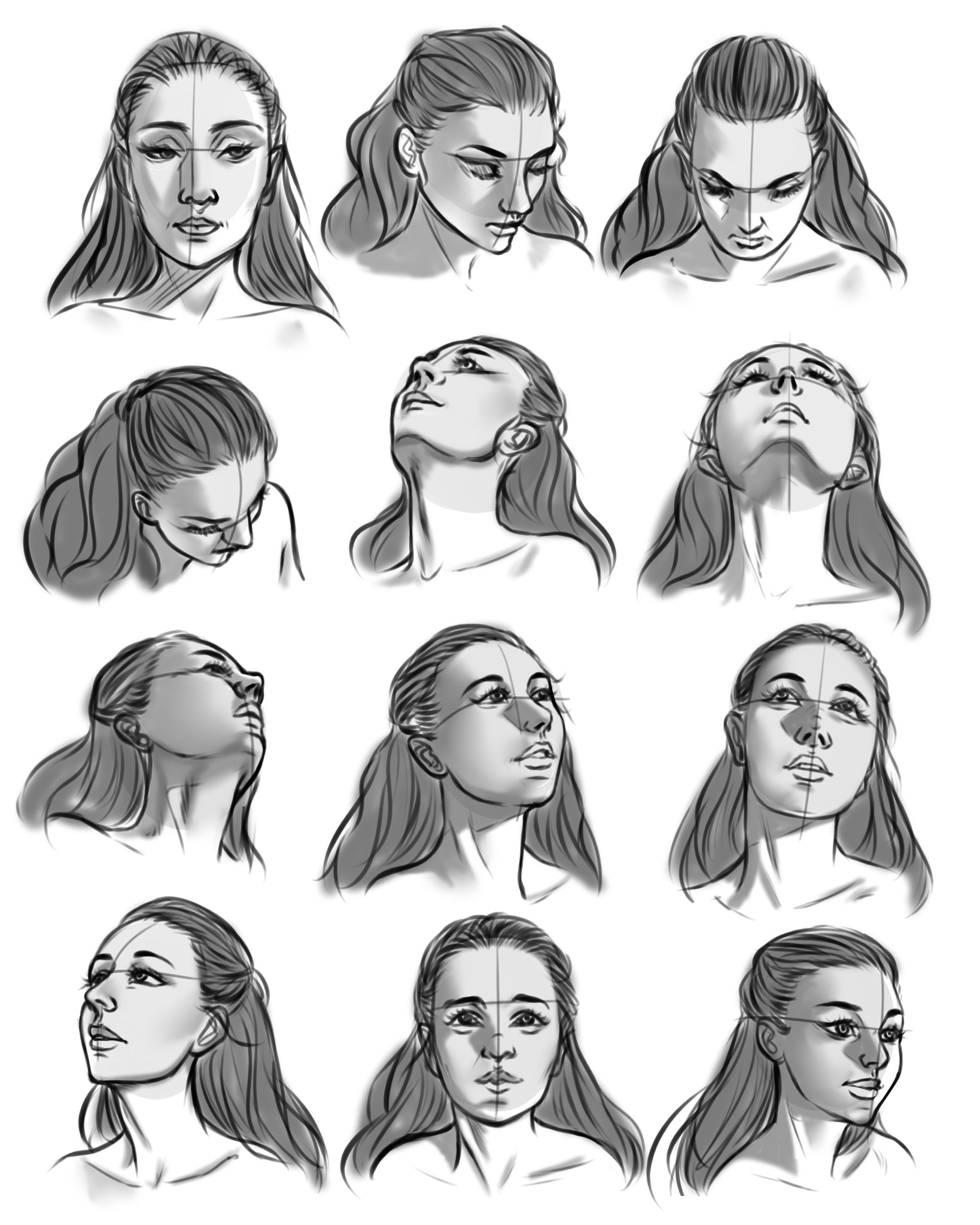 how to draw face angle