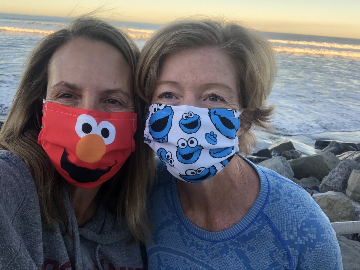 Belated thank you to our friends <a href="/sesamestreet/">Sesame Street</a> for sending us adorable Elmo and Cookie Monster masks as a holiday gift. We love them!