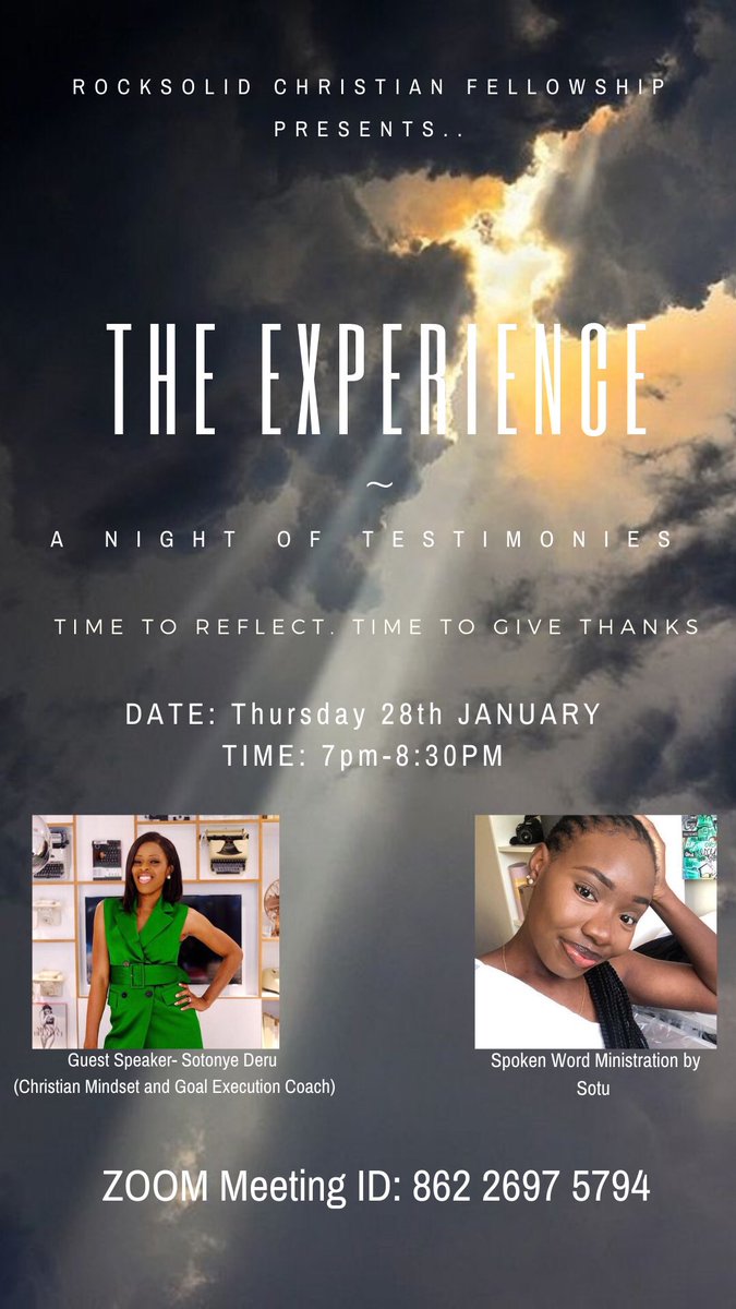 RockSolid_Kent's tweet photo. We are looking forward to having a great time of fellowship and thanksgiving🙌🏽🕊Save the date: Thursday, 28th January at 7pm. See poster for ZOOM details❤️ @RockSolidQM 
#rocksolidkent #medway #rocksolidqm #london #theexperience #worship #testimonies #faith #hope #love #share https://t.co/Fh48WVvDSG