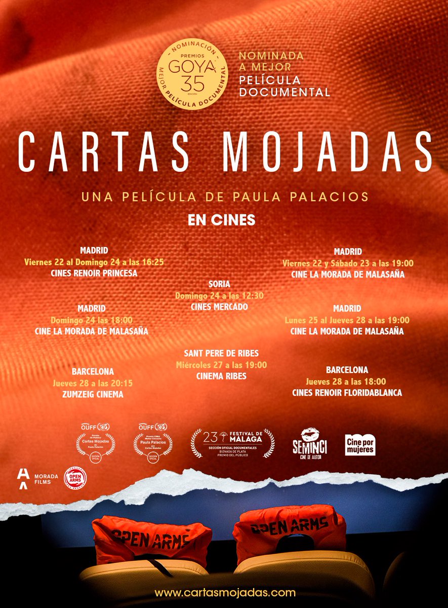 #CartasMojadasFilm #CartasMojadas #Migracion #Europa #Libia #Med #blacklivesmatter✊🏽✊🏾✊🏿 #OpenArms #ElBarcoRojo #NOaEstePactoMigratorio
#PremiosGoya2021 #35PremiosGoya #YoVoyaVerCartasMojadas