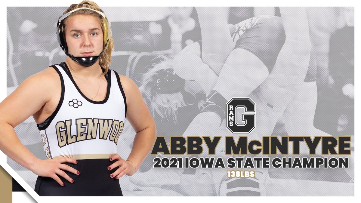 GlenwoodRams's tweet photo. Congratulations to Abby McIntyre on winning the 138lb Girl’s State Wrestling Championship! https://t.co/6M3KMfI84g