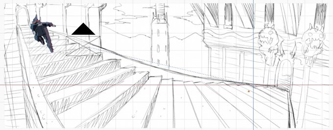 working on a new (2D!!) animation
my friend just informed me this is called a "banana pan" when you do backgrounds like this 
?? 